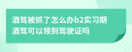 酒驾被抓了怎么办b2实习期酒驾可以领到驾驶证吗