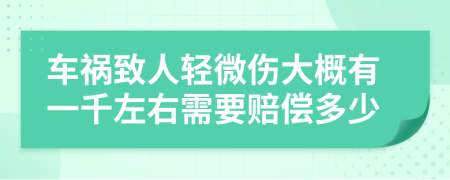 车祸致人轻微伤大概有一千左右需要赔偿多少