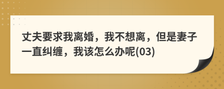 丈夫要求我离婚，我不想离，但是妻子一直纠缠，我该怎么办呢(03)