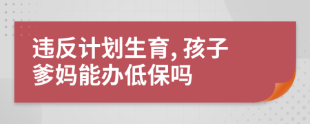 违反计划生育, 孩子爹妈能办低保吗