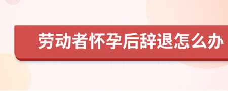 劳动者怀孕后辞退怎么办