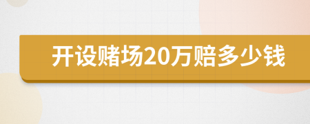 开设赌场20万赔多少钱