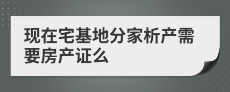 现在宅基地分家析产需要房产证么