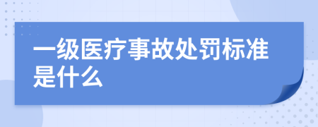 一级医疗事故处罚标准是什么