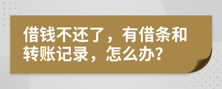 借钱不还了，有借条和转账记录，怎么办？