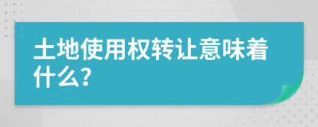 土地使用权转让意味着什么？