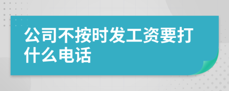 公司不按时发工资要打什么电话