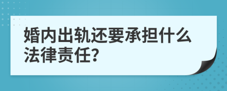 婚内出轨还要承担什么法律责任？