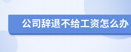 公司辞退不给工资怎么办