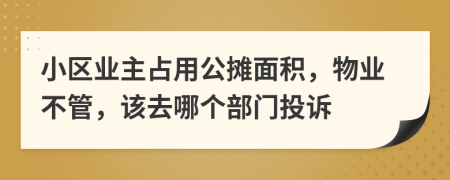 小区业主占用公摊面积，物业不管，该去哪个部门投诉