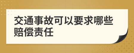 交通事故可以要求哪些赔偿责任