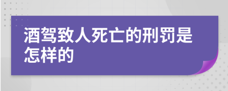 酒驾致人死亡的刑罚是怎样的