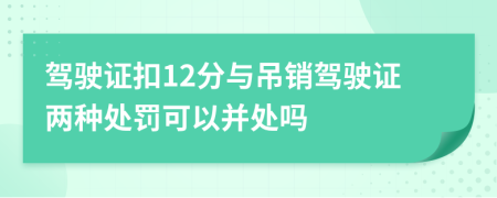 驾驶证扣12分与吊销驾驶证两种处罚可以并处吗