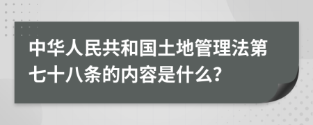 中华人民共和国土地管理法第七十八条的内容是什么？