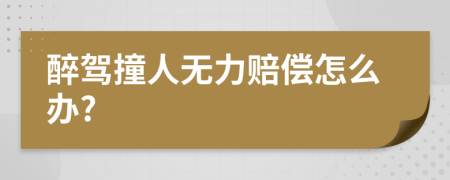 醉驾撞人无力赔偿怎么办?