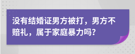 没有结婚证男方被打，男方不赔礼，属于家庭暴力吗？