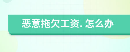 恶意拖欠工资. 怎么办