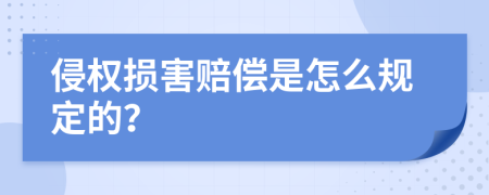 侵权损害赔偿是怎么规定的？