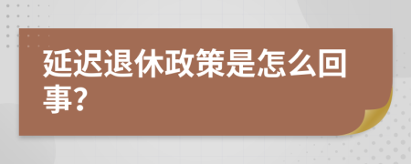 延迟退休政策是怎么回事？