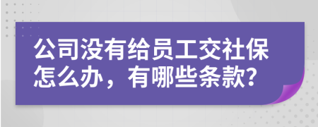 公司没有给员工交社保怎么办，有哪些条款？