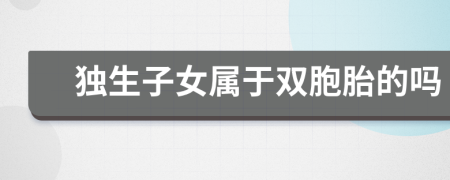 独生子女属于双胞胎的吗