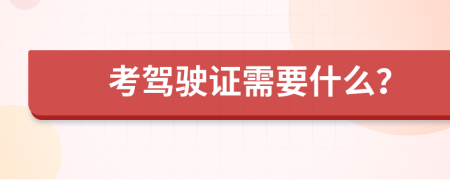 考驾驶证需要什么？