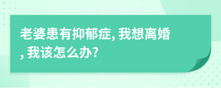 老婆患有抑郁症, 我想离婚, 我该怎么办?