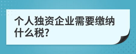 个人独资企业需要缴纳什么税?