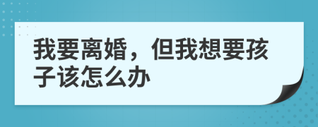 我要离婚，但我想要孩子该怎么办