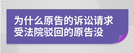 为什么原告的诉讼请求受法院驳回的原告没