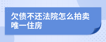 欠债不还法院怎么拍卖唯一住房