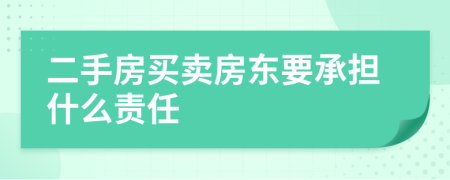 二手房买卖房东要承担什么责任