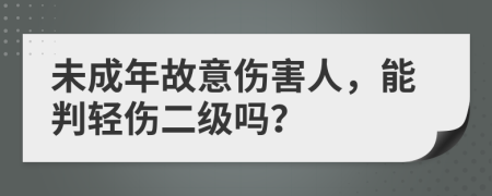 未成年故意伤害人，能判轻伤二级吗？
