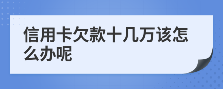 信用卡欠款十几万该怎么办呢