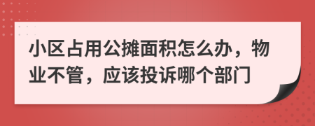 小区占用公摊面积怎么办，物业不管，应该投诉哪个部门