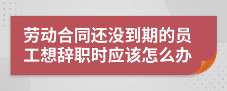 劳动合同还没到期的员工想辞职时应该怎么办