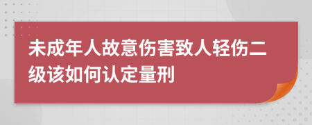 未成年人故意伤害致人轻伤二级该如何认定量刑