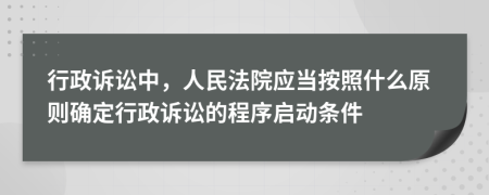 行政诉讼中，人民法院应当按照什么原则确定行政诉讼的程序启动条件