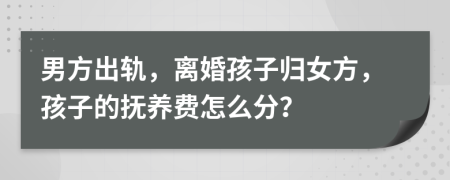 男方出轨，离婚孩子归女方，孩子的抚养费怎么分？