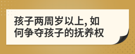 孩子两周岁以上, 如何争夺孩子的抚养权