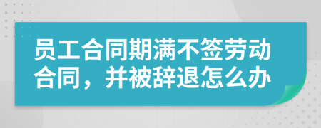 员工合同期满不签劳动合同，并被辞退怎么办