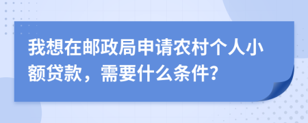 我想在邮政局申请农村个人小额贷款，需要什么条件？