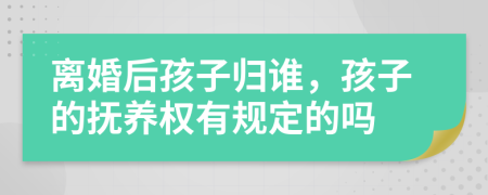 离婚后孩子归谁，孩子的抚养权有规定的吗