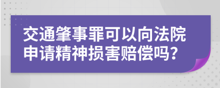 交通肇事罪可以向法院申请精神损害赔偿吗？