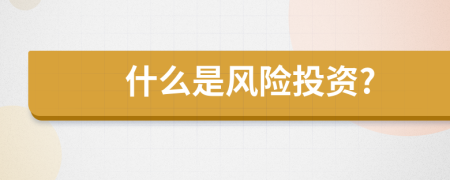 什么是风险投资?