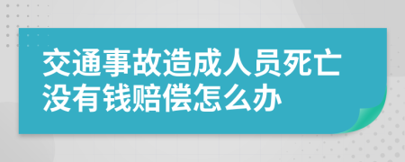 交通事故造成人员死亡没有钱赔偿怎么办