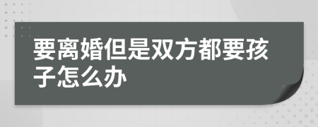 要离婚但是双方都要孩子怎么办