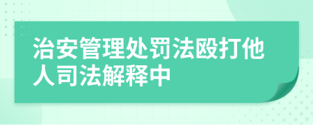 治安管理处罚法殴打他人司法解释中