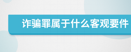 诈骗罪属于什么客观要件