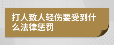 打人致人轻伤要受到什么法律惩罚